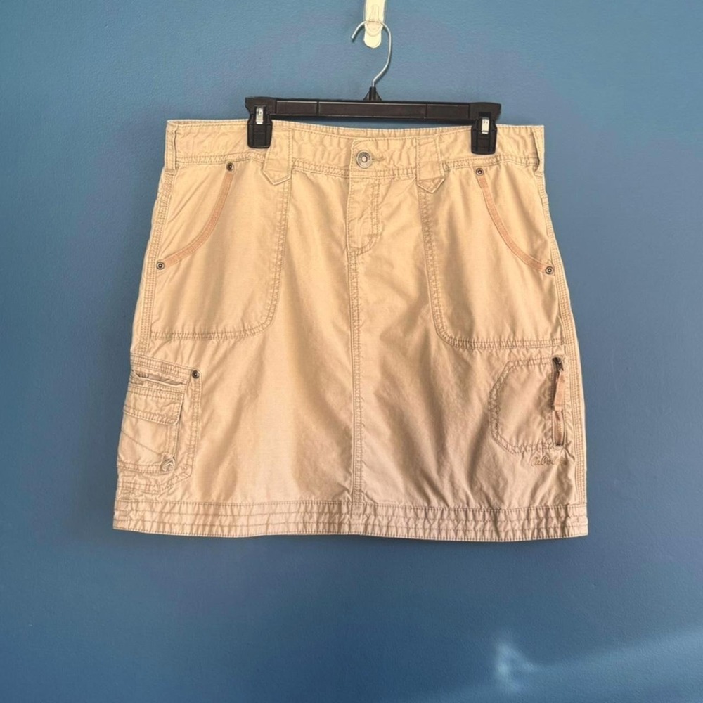 Y2K Cabela's Cargo Skirt Women's Size 14 Cream Beige 100% Cotton Gorpcore Indie